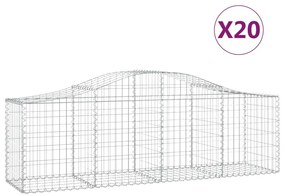 vidaXL Συρματοκιβώτια Τοξωτά 20 τεμ. 200x50x60/80 εκ. Γαλβαν. Ατσάλι