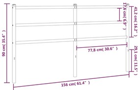 vidaXL Κεφαλάρι Μαύρο 150 εκ. Μεταλλικό