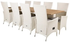 Σετ Τραπέζι και καρέκλες Dallas 2285, Ξύλο, Πλαστικό ψάθινο, Ξύλο: Ξύλο Teak, Μαξιλάρι καθίσματος: Ναι | Epipla1.gr