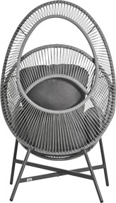 ΠΟΛΥΘΡΟΝΑ-ΦΩΛΙΑ RULER HM6506.01 ΓΚΡΙ ΜΕΤΑΛΛΟ-P.E.RATTAN-ΜΑΞΙΛΑΡΙΑ 90x85x154Υεκ