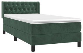 ΚΡΕΒΑΤΙ BOXSPRING ΜΕ ΣΤΡΩΜΑ ΣΚΟΥΡΟ ΠΡΑΣΙΝΟ 90X190 ΕΚ. ΒΕΛΟΥΔΙΝΟ 3131114