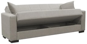 Καναπές-κρεβάτι με αποθηκευτικό χώρο τριθέσιος Vox pakoworld ανοιχτό γκρι ύφασμα 215x85x80εκ