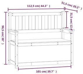 Παγκάκι Μελί Καφέ 112,5 x 51,5 x 96,5 εκ. από Μασίφ Ξύλο Πεύκου - Καφέ