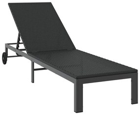 vidaXL Ήλιο-κρεβάτι 3 pcs Μαύρο 40 x 39 x 40.5εκ συνθετικό ρατάν