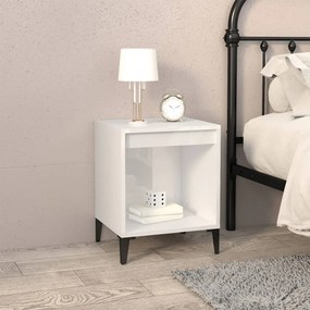 vidaXL Κομοδίνα Γυαλιστερό Λευκό 40x35x50 εκ.