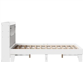 vidaXL Σκελετός Κρεβ. Χωρίς Στρώμα Λευκό 135x190 εκ Μασίφ Πεύκο