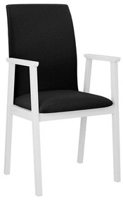 Καρέκλα Victorville 336, Άσπρο, Μαύρο, 91x43x40cm, 7 kg, Ταπισερί, Ξύλινα, Μπράτσα, Ξύλο: Σημύδα | Epipla1.gr