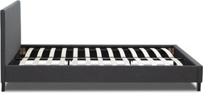 Κρεβάτι Flat Megapap υφασμάτινο χρώμα ανθρακί 160x200εκ.