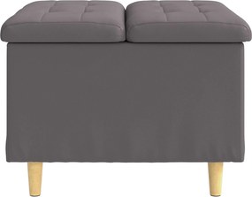 vidaXL Οθωμανικό αποθήκευσης Γκρι 60 x 60 x 45 cm Τεχνητό δέρμα
