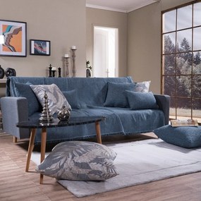 Ριχτάρι Kingston 04 Blue Grey Teoran Τριθέσιο 180x300cm Cotton-Acrylic