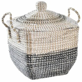 Διακοσμητικό Καλάθι DKD Home Decor Γκρι Φυσικό Boho 45 x 35 x 43 cm