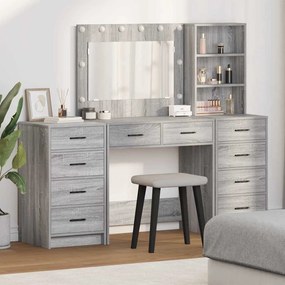 vidaXL Τραπέζι περιποίησης με συρτάρι 3 pcs Γκρι 40 x 41 x 135 εκ.