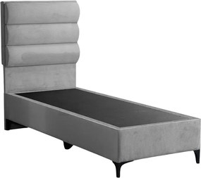 Κρεβάτι Limit pakoworld ύφασμα σε γκρι απόχρωση 90x200εκ