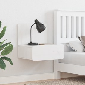 vidaXL Τοίχου Κομοδίνο Λευκό 44 x 32.5 x 40 εκ. Συμπαγές ξύλο πεύκου