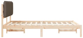 vidaXL Σκελετός Κρεβατιού με Επενδεδυμένο Κεφαλάρι Taupe 160 x 200 cm