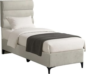 Κρεβάτι Limit pakoworld ύφασμα σε κρεμ απόχρωση 90x200εκ