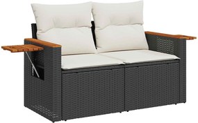 vidaXL Σετ Καναπέ Κήπου 10 pcs Μαύρο συνθετικό ρατάν