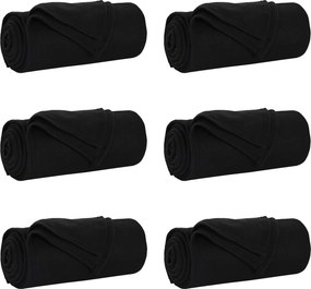 vidaXL Ριχτάρια 6 pcs Μαύρο 170 x 130 εκ. Μαλλί