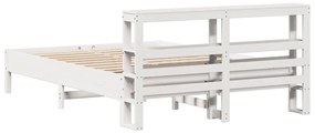 vidaXL Σκελετός Κρεβ. Χωρίς Στρώμα Λευκό 160x200 εκ Μασίφ Πεύκο