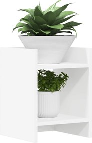 vidaXL Βάση φυτών με ράφι 2 pcs Λευκός 30 x 30 x 40 cm