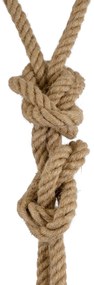 GloboStar® ROPE 01019 Vintage Industrial Κρεμαστό Φωτιστικό Οροφής Δίφωτο 2 x E27 AC220-240V IP20 - Μ38 x Π35.5 x Υ200cm - Μπεζ με 2 Μέτρα Σχοινί Τριχιά - 5 Χρόνια Εγγυηση