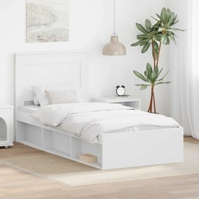 vidaXL Σκελετός Κρεβατιού Λευκό 100 x 200 cm Στερεά ξυλεία πεύκου