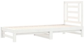 vidaXL Καναπές Κρεβάτι Συρόμενος Λευκός 2x(90x200) εκ. Μασίφ Πεύκο