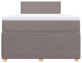 Κρεβάτι Boxspring με Στρώμα Taupe 120x200 εκ. Υφασμάτινο - Μπεζ-Γκρι