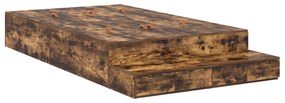 vidaXL κρεβάτι αποθήκευσης  Καπνιστή Δρυς 120x190 εκ