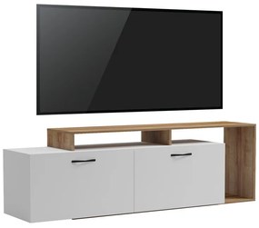 Έπιπλο τηλεόρασης Tobler pakoworld σε oak- λευκή απόχρωση 170x40x53εκ