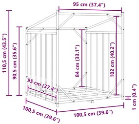 Ράφι για καυσόξυλα με κάλυμμα βροχής 100,5x100,5x110,5 εκ. - Μαύρο