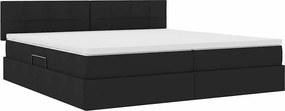 vidaXL LED Κρεβάτι αποθήκευσης με στρώμα Μαύρο 200 x 200 cm Ύφασμα