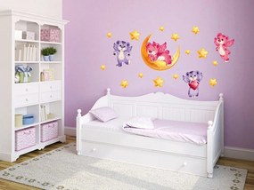 Διακοσμητικά αυτοκόλλητα τοίχου ροζ & μωβ αρκουδάκια - 50x70