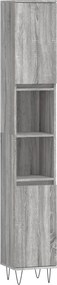 vidaXL Ντουλάπι Μπάνιου Γκρι Sonoma 30x30x190 εκ. Επεξεργασμένο Ξύλο