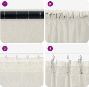 vidaXL Κουρτίνα βυσσινί 2 pcs Κρεμ 225 x 140 εκ. Πολυεστέρας