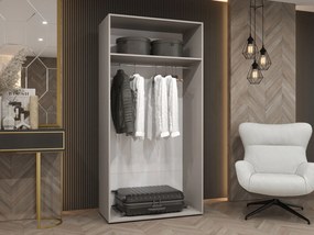 Ντουλάπα Mila II Δίφυλλη-Γκρεζ - Χρυσό