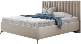 Επενδυμένο κρεβάτι Morris-140 x 200-Ekrou