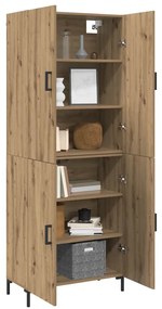 vidaXL Highboard artisan δρυς 69.5 x 34 x 180 εκ. Επεξεργασμένο ξύλο
