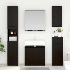 vidaXL Σετ Ντουλαπιών Μπάνιου 2 pcs Μαύρη Οξυά Επεξεργασμένο ξύλο