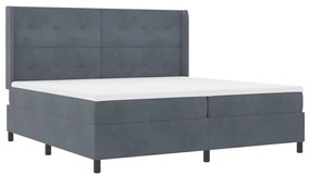 vidaXL Κρεβάτι με ελατήρια Σκούρο γκρι 200 x 200 cm Βελούδο