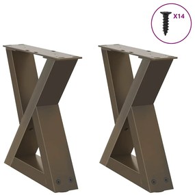 Πόδια Τραπεζιού Σαλονιού 2 τεμ. από Φυσικό Ατσάλι 30x(30-31,3) εκ. Ατσάλι