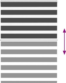 vidaXL Ζέβρα τυφλή Μαύρο Πλάτος υφάσματος 100,9 εκ. Πολυεστέρας
