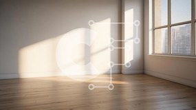 Intra Συλλεκτικό Ξύλινο Παζλ Plywood  4mm - Άδειο λευκό δωμάτιο με παράθυρο και ξύλινο πάτωμα Σε Ξύλινο Κουτί - Διαστάσεις Puzzle: 10x10 cm – 25 κομμάτια