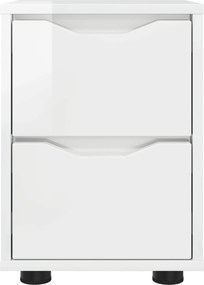 VidaXL Κομοδίνο Υψηλής γυαλάδας λευκό 30,5 x 30 x 43 εκ
