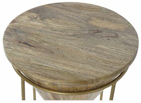 Βοηθητικό Τραπέζι DKD Home Decor Μέταλλο Ξύλο από Μάνγκο (40 x 40 x 45 cm)