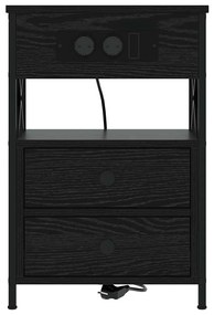 vidaXL Κομοδίνο Μαύρη δρυς 40 x 31 x 60 εκ. Επεξεργασμένο ξύλο