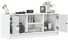 vidaXL Έπιπλο Τηλεόρασης Λευκό 102x37x42 εκ. με Γυάλινες Πόρτες