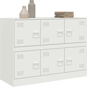 vidaXL Μπουφές Λευκός 99x39x73 εκ. από Ατσάλι