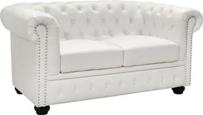 ΚΑΝΑΠΕΣ 2ΘΕΣΙΟΣ T.CHESTERFIELD HM3010.02 ΤΕΧΝΟΔΕΡΜΑ ΛΕΥΚΟ ΜΑΤ 155x90x73 εκ.