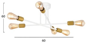 ΦΩΤΙΣΤΙΚΟ ΟΡΟΦΗΣ ΠΟΛΥΦΩΤΟ ΜΕΤΑΛΛΙΚΟ ΛΕΥΚΟ ΧΡΥΣΟ HM7427.02 60x60 εκ.